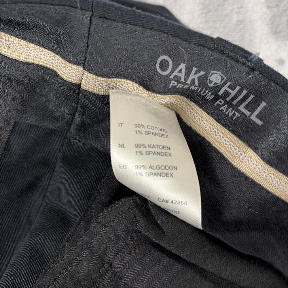 Oak Hill Premium Pant Men's 44x30 Black Pleated Cotton Blend Chino Trousers - Picture 7 of 7